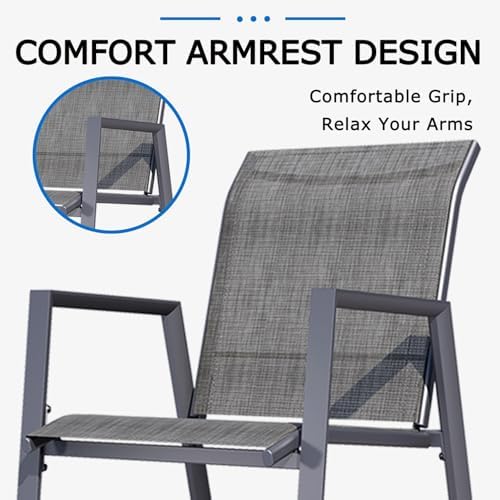 Outdoor Bar Stools Set of 6, Stackable Patio Bar Chairs, Bistro Chairs - Image 7