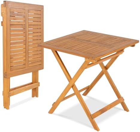 Legolas FSC Acacia Wooden Folding Table, Heavy Duty 270lbs Capacity, Elegant & - Image 7