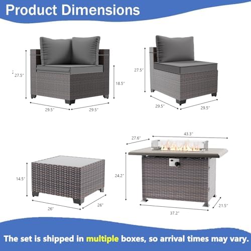 13 Pieces Outdoor Patio Furniture Set, Outdoor Sectional Furniture - Image 7