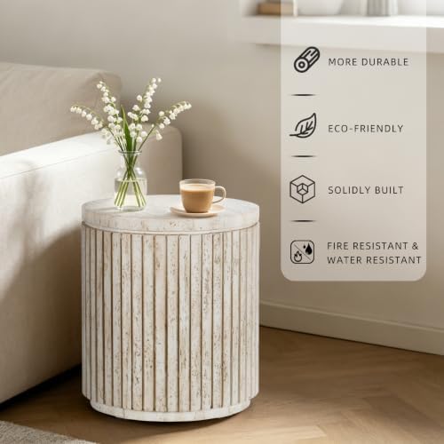 Afterglow Outdoor Side Table Round, Modern End Table Bedside - Image 6