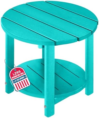 Round Adirondack Side Table Double End Table, Outdoor Side Tables by LZRSPET