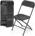 VINGLI 12 Pack Black Plastic Folding Chair, Indoor Outdoor Portable Stackable by VINGLI