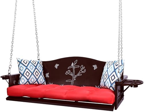 3-Seat Metal Porch Swing 900 LBS Heavy Duty Hanging Bench by zzw