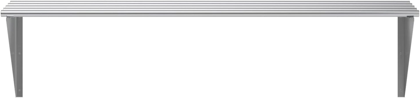 AmGood 18 in. x 60 in. NSF Stainless Steel Tubular Wall Shelf | Heavy-Duty Metal Shelving for Appliances & Equipment | Ideal for Kitchen, Restaurant, Garage, Laundry, Utility Room