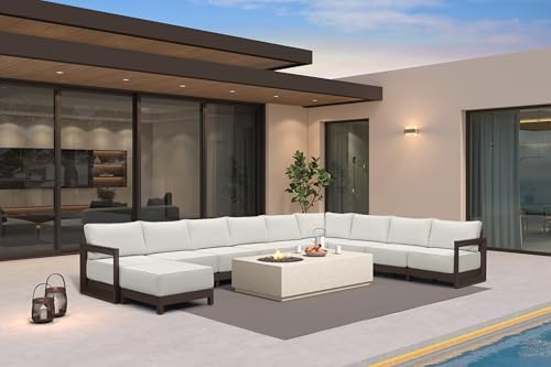 PURPLE LEAF Patio Sectional Furniture Set 10 Pcs U-Shaped by Unknown