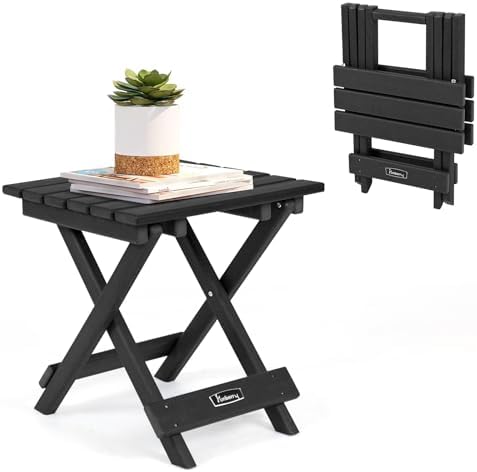 FUNBERRY Outdoor Folding Adirondack Side Table, Patio End Table by FUNBERRY