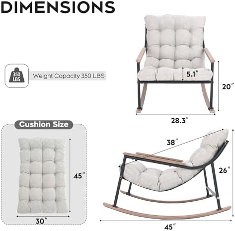 Outdoor Papasan Rocking Chair, All-Weather Rocking Chair - Image 3