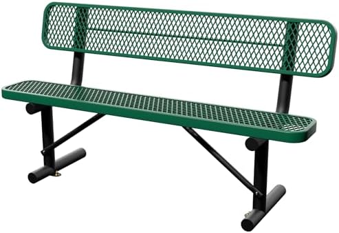 6 Feet Steel Park Bench for Outside, Outdoor Bench by Sunnibety