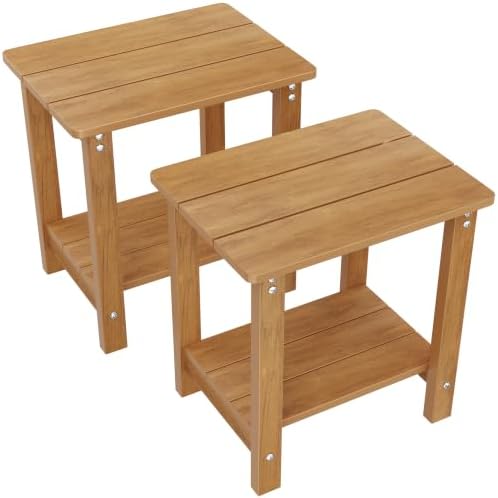 MXIMU Outdoor Side Table Set of 2, Adirondack Table by MXIMU
