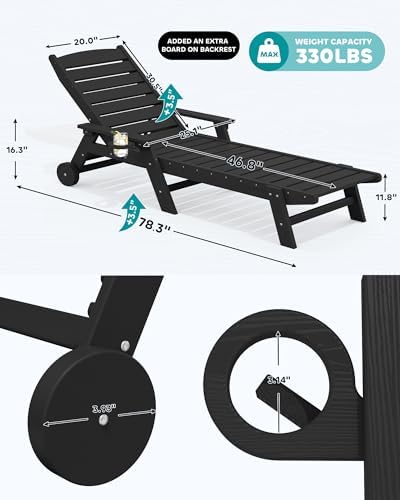 SERWALL HDPE Outdoor Chaise Lounge - Image 3