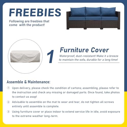 Valita Patio Furniture 3-seat Sofa Brown Wicker Outdoor Furniture Outdoor Couch - Image 6