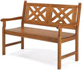 VINGLI 50" Outdoor Wood Bench, Weatehr Resistant Wooden Garden Patio Bench by VINGLI