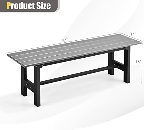 GIANTEX Outdoor Bench Seat, Backless Patio Garden Bench, 660 LBS Load - Image 3