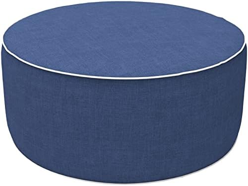 LVTXIII Outdoor/Indoor Inflatable Ottoman, All Weather Water-Repellent Round by LVTXIII