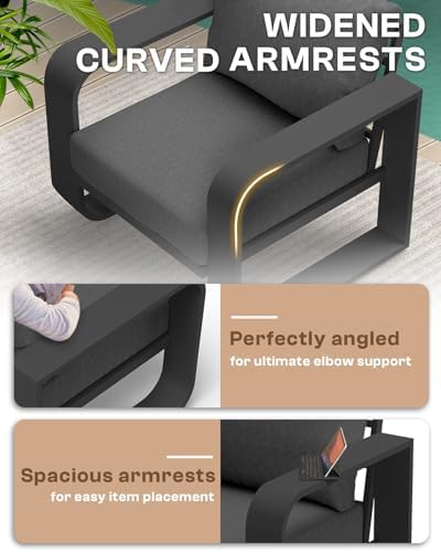 Oversized Aluminum Outdoor Furniture Set, Extra Large Patio Furniture Sofa Set - Image 2