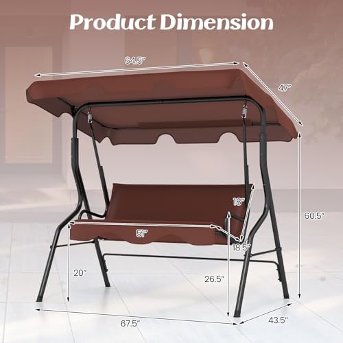 Tangkula 3 Person Porch Swing - Image 6