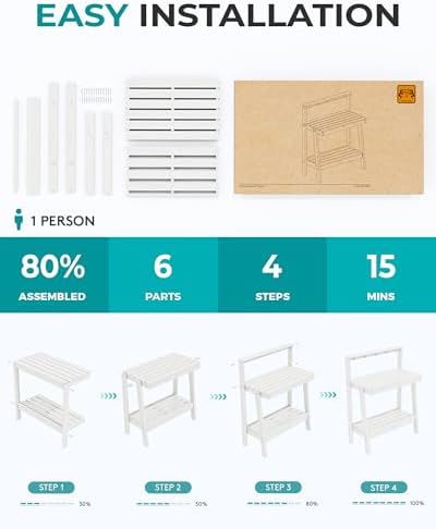 SERWALL 3-Tier Outdoor Potting Bench - Image 6
