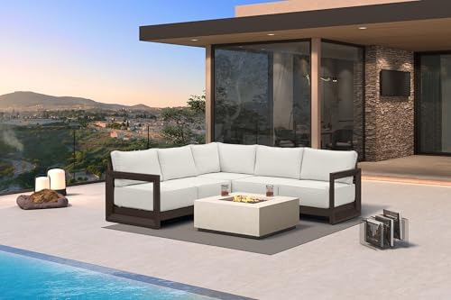 PURPLE LEAF Patio Furniture Set 5 Pcs L-Shaped Outdoor Couch by Unknown