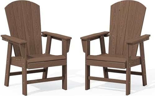 SERWALL Outdoor Adirondack Dining Chair Set of 2, All Weather HDPE by SERWALL