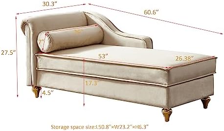 60.6 Inch Chaise Lounge Chair Indoor - Image 2