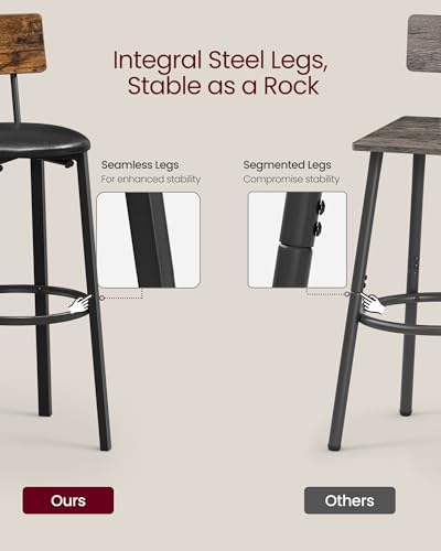 VASAGLE Bar Stools Set of 2, BarStools 29.7 Inches - Image 4
