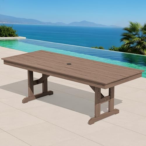 SERWALL Outdoor 84" HDPE Rectangular Dining Table - Image 3