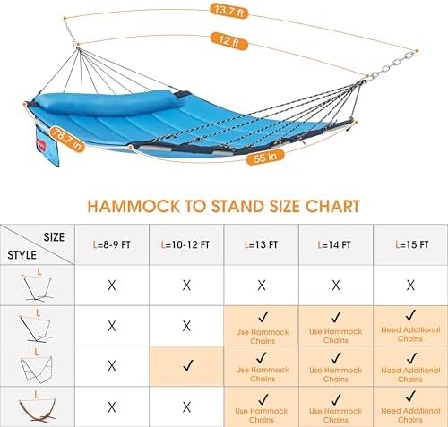 Lazy Daze Hammocks 12 FT Quilted Fabric Hammock - Image 3