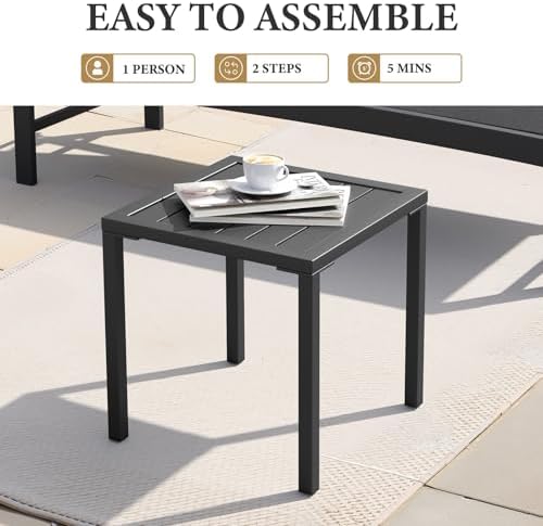 Aluminum Outdoor Side Table, Pool Lounge Chair Side Table, Weather Resistant - Image 6