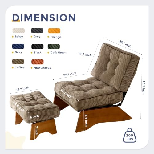 MAXYOYO Accent Chair with Ottoman, Lounge Chair with Adjustable Backrest - Image 2