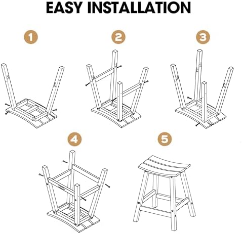 Ciokea 24" Outdoor Counter Height Bar Stools Set of 4 - Image 5