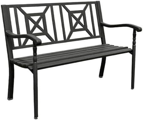 50 Inches Outdoor Bench Park Patio Furniture Garden Bench Seating by Unknown