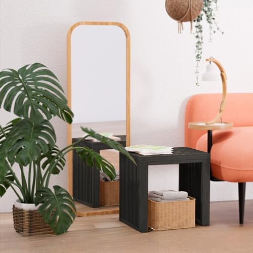 Bamboo Dining Bench 17" Indoor Wooden Shoe Benches - Image 2