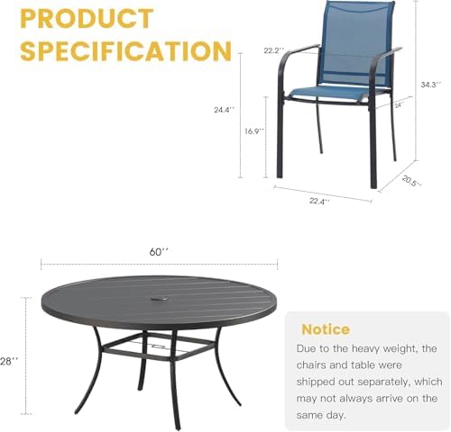VICLLAX Large Patio Dining Furniture Set, Outdoor Dining Set - Image 2