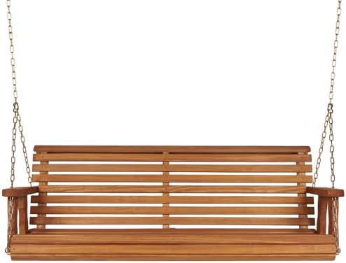 Amish Casual Heavy Duty 700 Lb Capacity Porch Swing – Wooden Outdoor Roll Back - Image 2