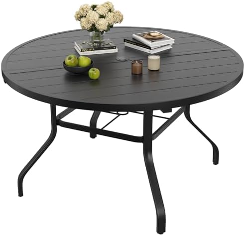 Soohow Round Outdoor Patio Dining Table, Metal Outdoor Dining Tables by Soohowfurniture