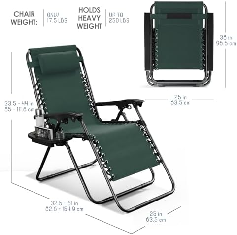 Nestl Zero Gravity Chairs 1 Pk, Portable Patio Lounge Outdoor - Image 3