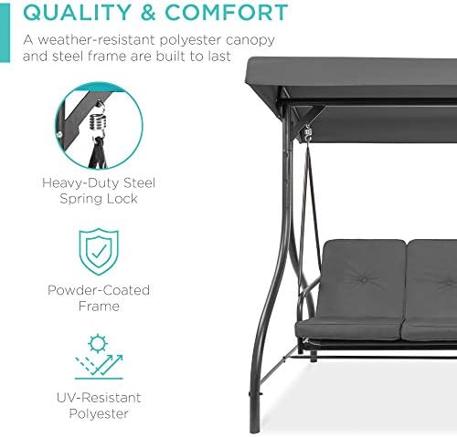 Best Choice Products 3-Seat Outdoor Large Converting Canopy Swing Glider - Image 3