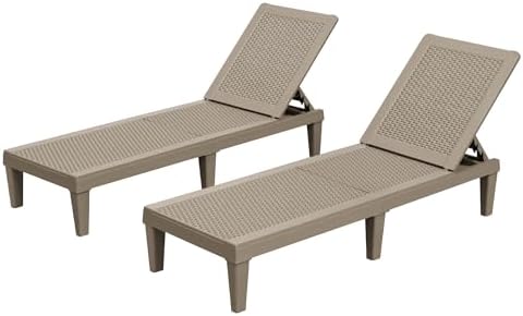 Homall Outdoor Lounge Chairs Set of 2, Quick Assembly & Waterproof Patio Chaise by Homall