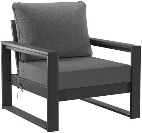 Rockaway 6-Piece Modern HDPE Outdoor Patio Furniture Sofa Conversation Set - Image 3