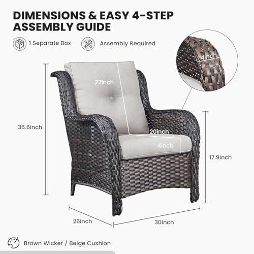 Belord High Back Patio Chairs Set of 2 - Image 3