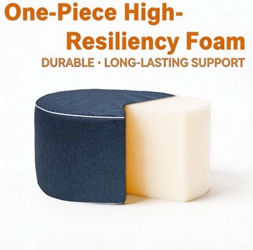 Patio Outdoor Ottoman, Round Pouf Footstool - Image 7