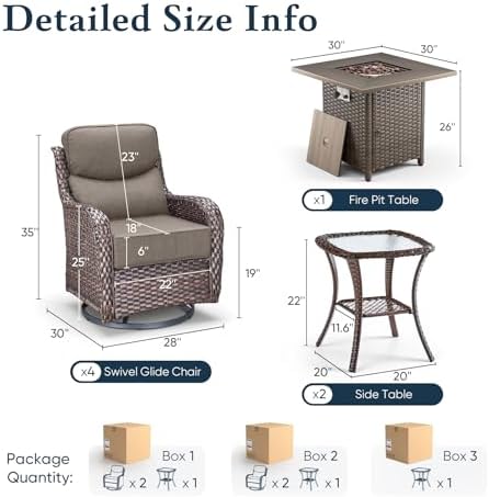 Luxury 6" Thick Cushioned Outdoor Swivel Rocker Chairs Set of 4 - Image 2