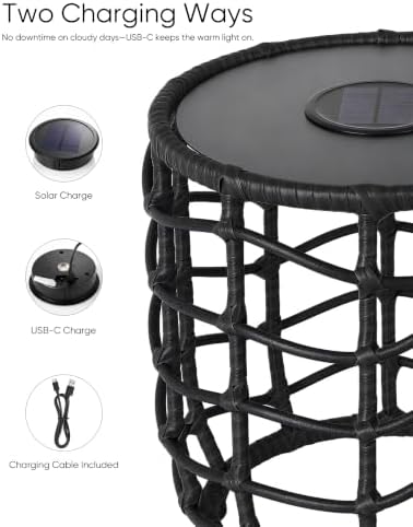 Boho Solar Outdoor Side Table - Image 4