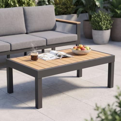 Outdoor Side Table, Aluminum Frame Patio End Table - Image 6
