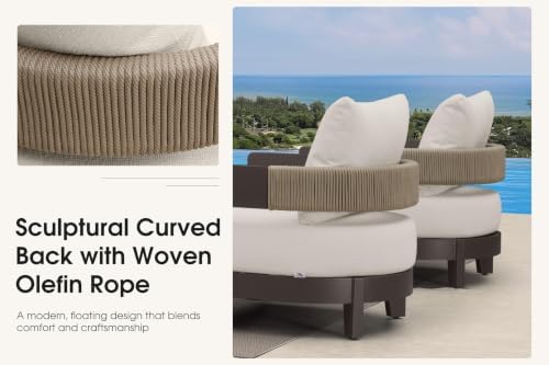 PURPLE LEAF Patio Furniture Set 9 Pieces U-Shaped Sectional Sofa - Image 2
