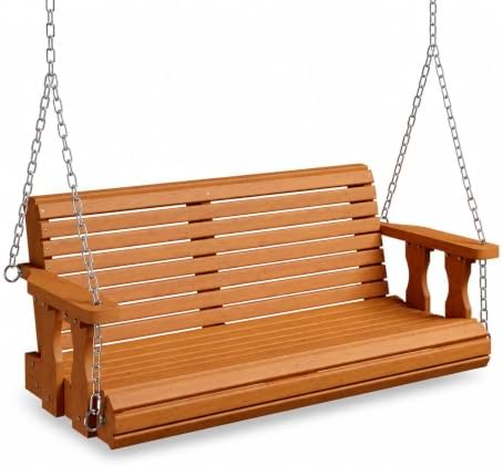 VINGLI 4 FT Heavy Duty Wooden Porch Swing, 880 LBS Outdoor Swing by VINGLI