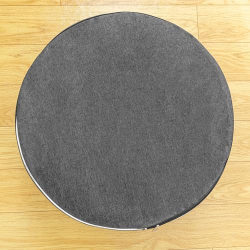 Outdoor Ottoman for Patio, Dark Gray, Outdoor Pouf Footstool - Image 5