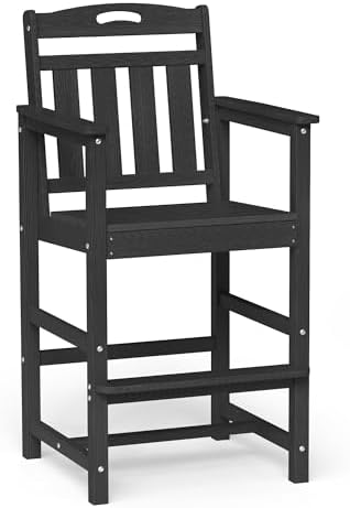 Ciokea Bar Height Adirondack Chair, 380lbs Heavy Duty Tall Bar Chair Patio Stool by CIOKEA