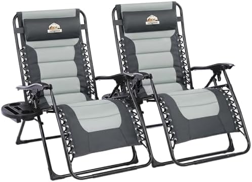 Oversized Zero Gravity Chairs Set of 2, 400-lb Capacity Recliner by ColegenceOutdoor