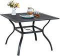 MFSTUDIO Patio Table w/Umbrella Hole, Metal Table w/Mesh Top by MFSTUDIO